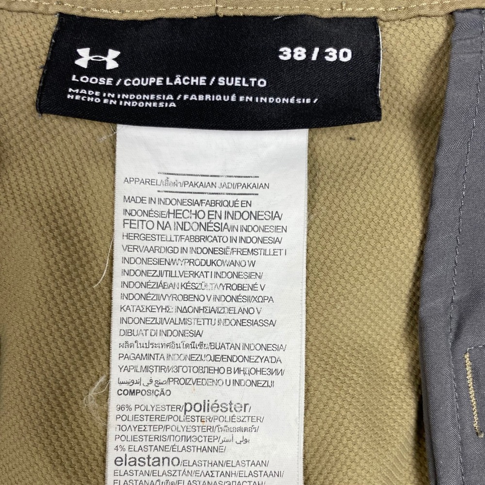 Under Armour Tech Golf Pants Mens 38x30 Khaki Loose Golfcore Performance - Picture 16 of 16